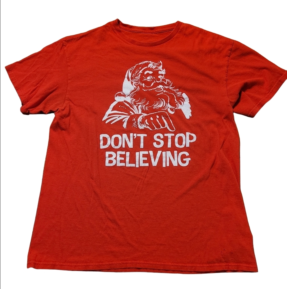 Santa Christamas Don't Stop Believing Tee - Large